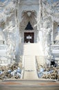 Buddhist art of White Temple or Wat Rong Khun at Chiang Rai, Thailand.